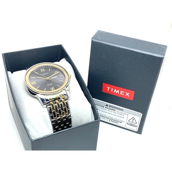 Timex Men's Watch TW2T50500 Quartz Gray Dial Two Tone Stainless Steel 41mm - Picture 3 of 14